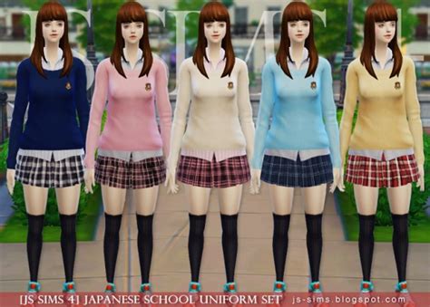 Js Sims 4 Japanese School Uniform Set Sims 4 Downloads