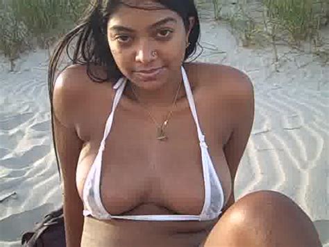Indian Model Jennifer In A Tiny Bikini At Non Nude Beach
