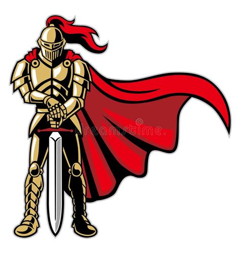 Knight On The Horse Crusader Stock Vector Illustration Of Warrior