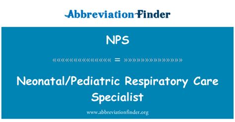 Nps Definición Especialista En Cuidado Respiratorio Neonatal