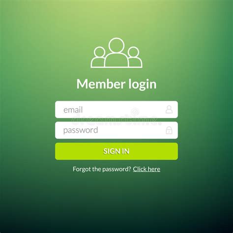 Login User Interface Sign In Web Element Template Window Business