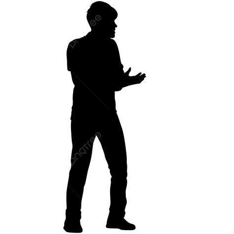 Arms Raised Silhouette Vector Png Black Silhouettes Man With Arm