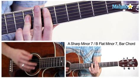 (5th string.) place your 4th finger on the 11th fret of the d string. How to Play an A Sharp Minor 7/ B Flat Minor 7 (A#M7 ...