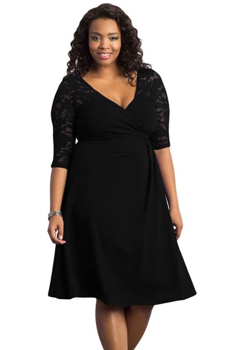 Cheap Black Trendy Lace Plus Size Womens Dresses Online Store For
