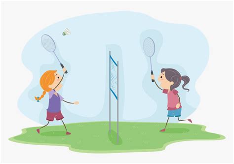 Colors Clipart Badminton Play Badminton Cartoon Hd Png Download