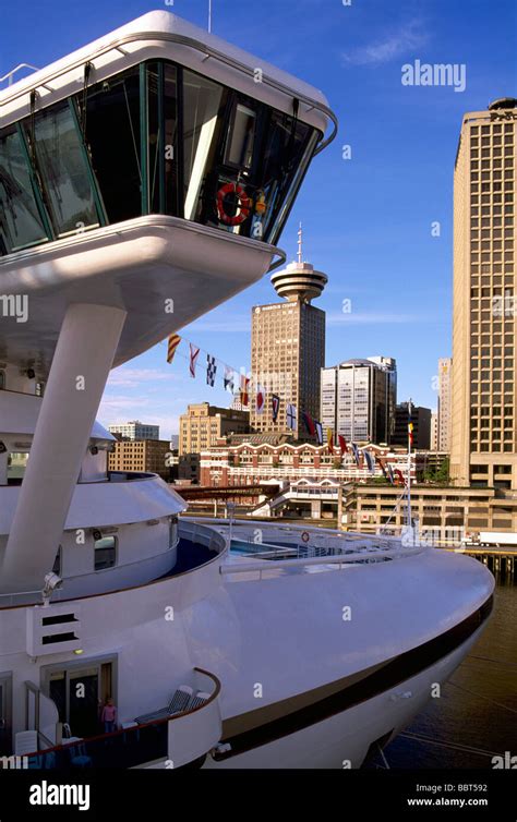 Cruise Ship Docked At Canada Place Trade And Convention Centre And