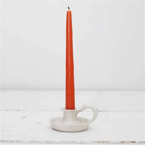 White Ceramic Candle Holder By Stuck In The Mud Pottery Ceramic