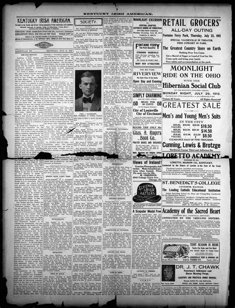 Kentucky Irish American Chronicling America Historic American Newspapers
