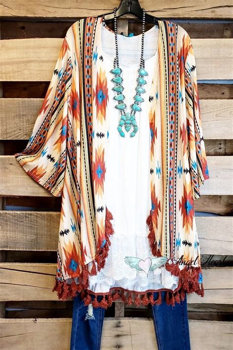 Western Vibes Kimono Taupe Sale Clothes For Women Plus Size