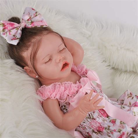 reborn doll 43cm realsitic realista vinilo silicona muñeca recién nacido bebés reborn durmiendo