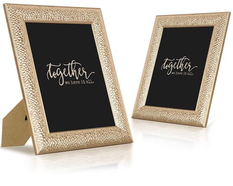 Artbyhannah 8x10 Inch 2 Pack Modern Gold Picture Frames Set With High Definition Glass For Table