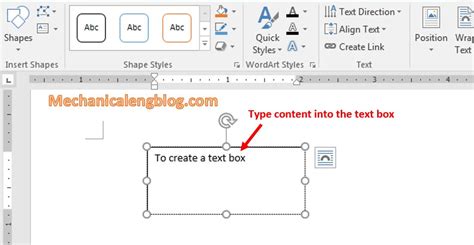 How To Insert Text Box In Word Mechanicaleng Blog
