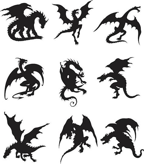 920 Dragon Flying Silhouette Stock Illustrations Royalty Free Vector