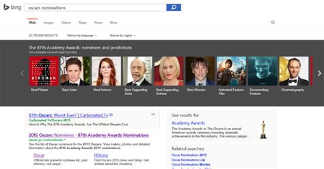 The Academy Award Goes To Bing Entertainment Experience Bing Blog