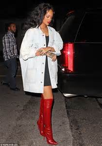 Rihanna Goes From Daisy Dukes To Red Leather Thigh Highs On La Outing