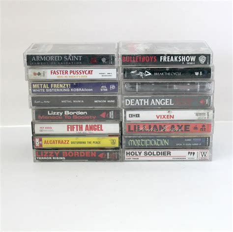 lot 16 vintage cassette tapes heavy metal rock speed death lizzy borden vixen alcatrazz and more