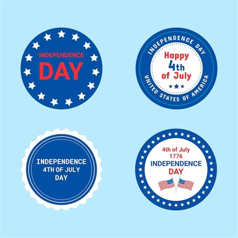 Premium Vector Set Of Th Of July United States Independence Day Greeting Elements For