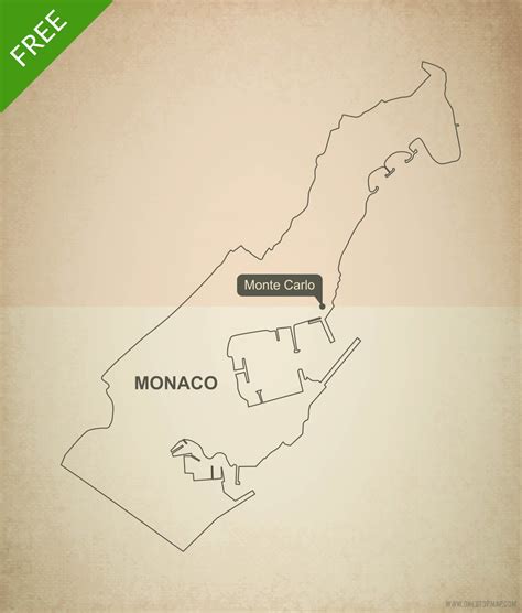 Blank Map Of Monaco No Borders Webvectormaps In 2021 Borders Map Images