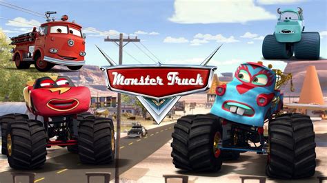 Disney Cars Characters Monster Truck Test Drive Youtube