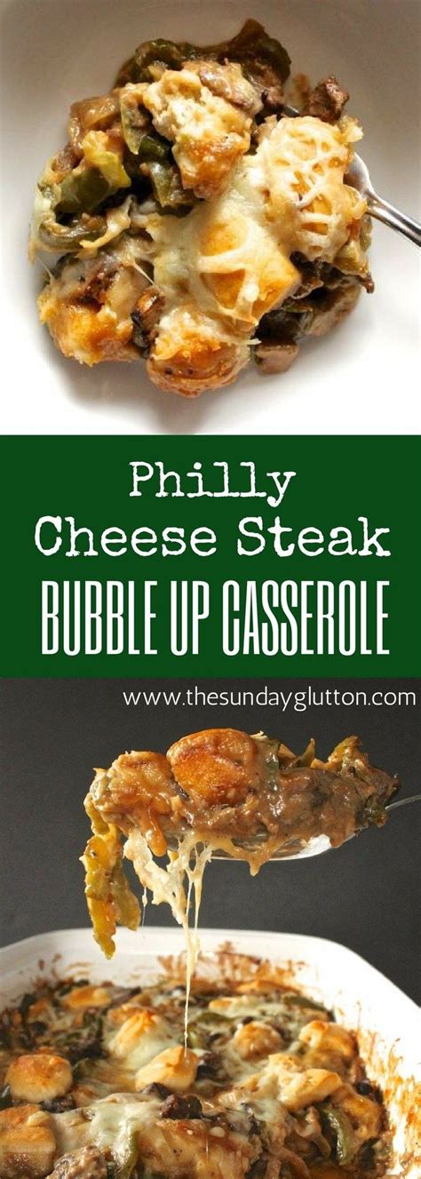 Best philly cheese steak recipe, homemade philly cheese steaks, how to make philly cheese steaks. Philly Cheese Steak Bubble Up Casserole | Recipe | Food ...