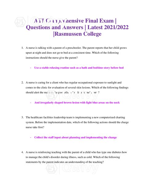 Ati Comprehensive Final Exam Questions And Answers Latest 20212022
