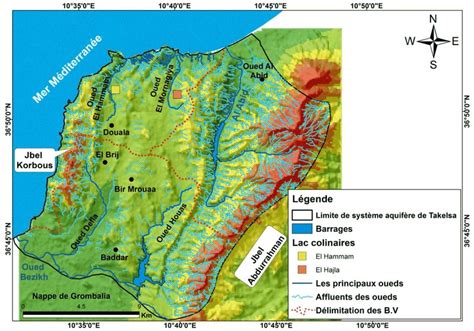 Carte Du Réseau Hydrographique De La Région Détude Le Bassin De