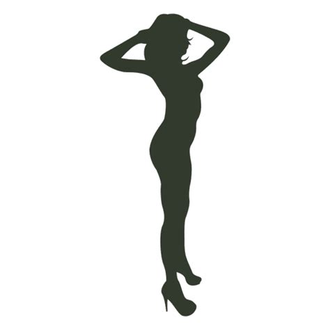 Woman Standing Pose Silhouette Naked Transparent Png Svg Vector File