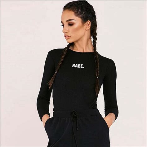 Buy Women Tops Sexy Slim Long Sleeve Siamese Clothing Bodysuit T Shirts At Affordable Prices