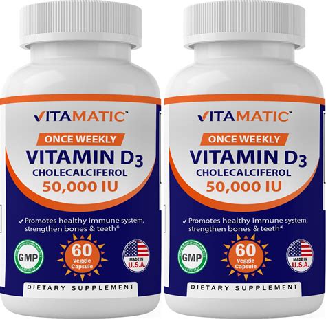 2 Pack Vitamatic High Potency Vitamin D3 50000 Iu As