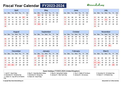 Download Free Printable Fiscal 2024 Monthly Calendar With United