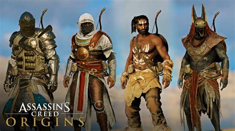 Assassin S Creed Origins All Outfits Showcase Including Dlc