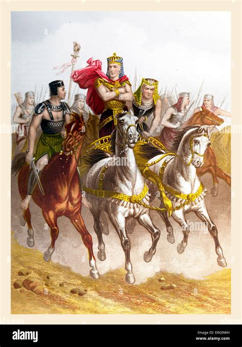 Pharaoh In Pursuit Of The Israelites As They Leave Egypt Illustration