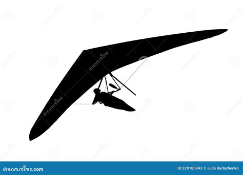 Real Modern Hang Glider Wing Silhouette Stock Illustration