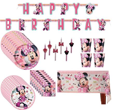 Buy Minnie Mouse Birthday Party Supplies Pack Big Small Plates Cups