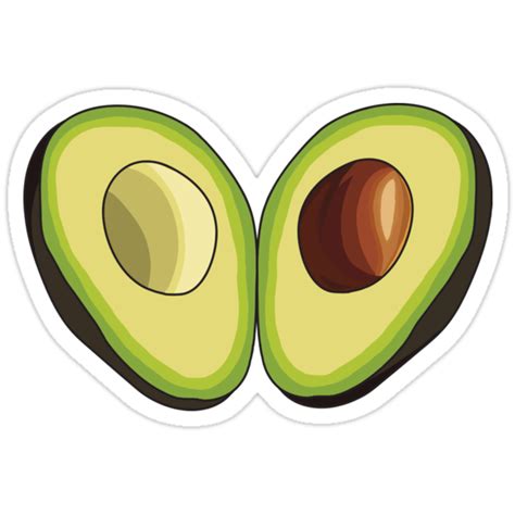 Avocado Heart Stickers By Laurart Redbubble