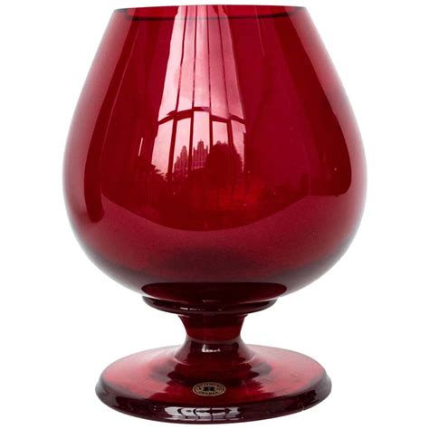 Reijmyre Red Glass Vase From Sweden Designed In 1950s By Monica Bratt For Sale At 1stdibs