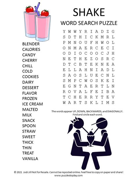 Shake Word Search Puzzle Puzzles To Play