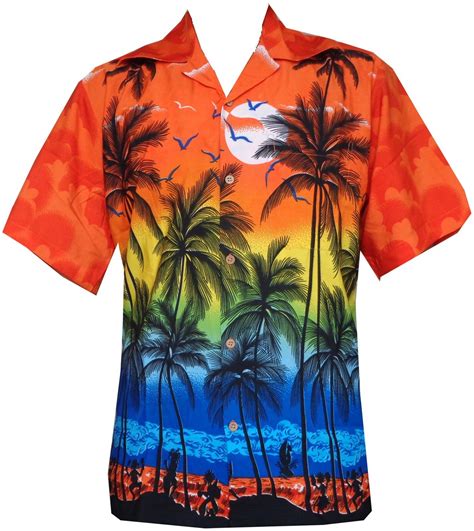 Hawaiian Shirt Mens Coconut Tree Print Beach Camp Party Aloha Beach Holiday Camp EBay