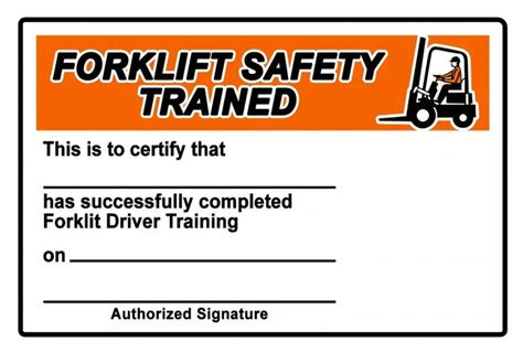Forklift Truck Training Certificate Template Free Printable
