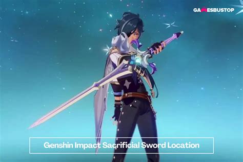 Genshin Impact Sacrificial Sword Location Stats Skills 2024