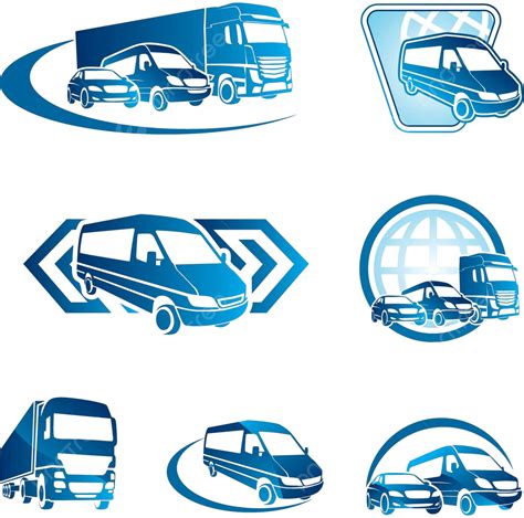 Set Of Blue Transport Icons Mode Of Transport Silhouette Clip Art
