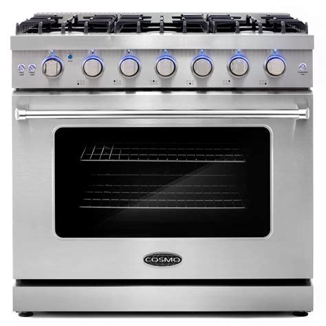Cosmo 36 Inch 6 Cubic Foot Gas Range Kitchen Stove Convection Oven With