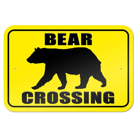 Bear Crossing 9 X 6 Metal Sign