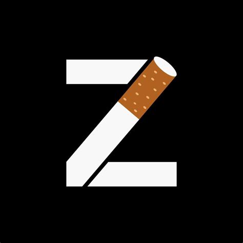 Lettre Z Fumée Logo Concept Avec Cigarette Icône Le Tabac Logo Vecteur