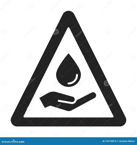 Water Scarcity Black Glyph Icon Ecological Disaster Isolated Vector