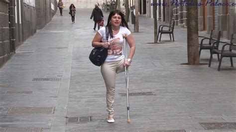Amputee Merrill Is Walking With A Single Crutch Youtube