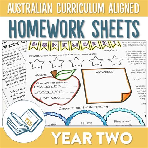 Australian Curriculum Aligned Year 2 Homework Sheets Ridgy Didge