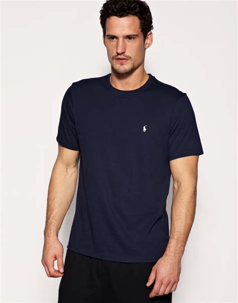 The original line in the ralph lauren family, polo ralph lauren is all about quintessential american style. Polo Ralph Lauren Navy Crew Neck T-Shirt Regular Fit in ...