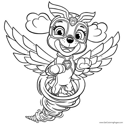 Paw Patrol Mighty Pups Coloring Pages Printable For Free Download