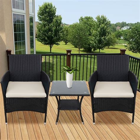 Clearance Patio Table And Chairs 3 Pieces Wicker Patio Furniture Sets